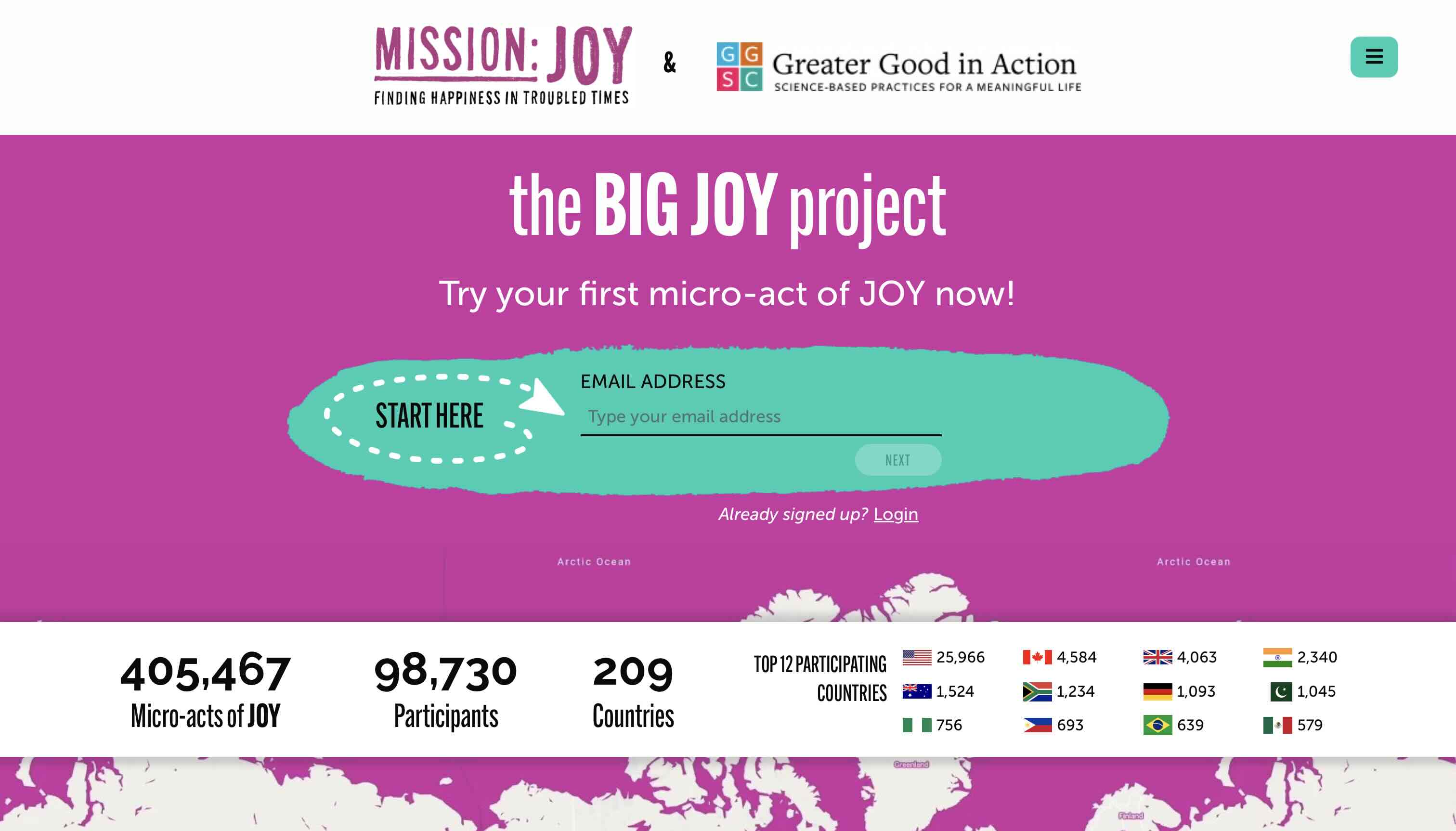Screenshot of The Big Joy Project