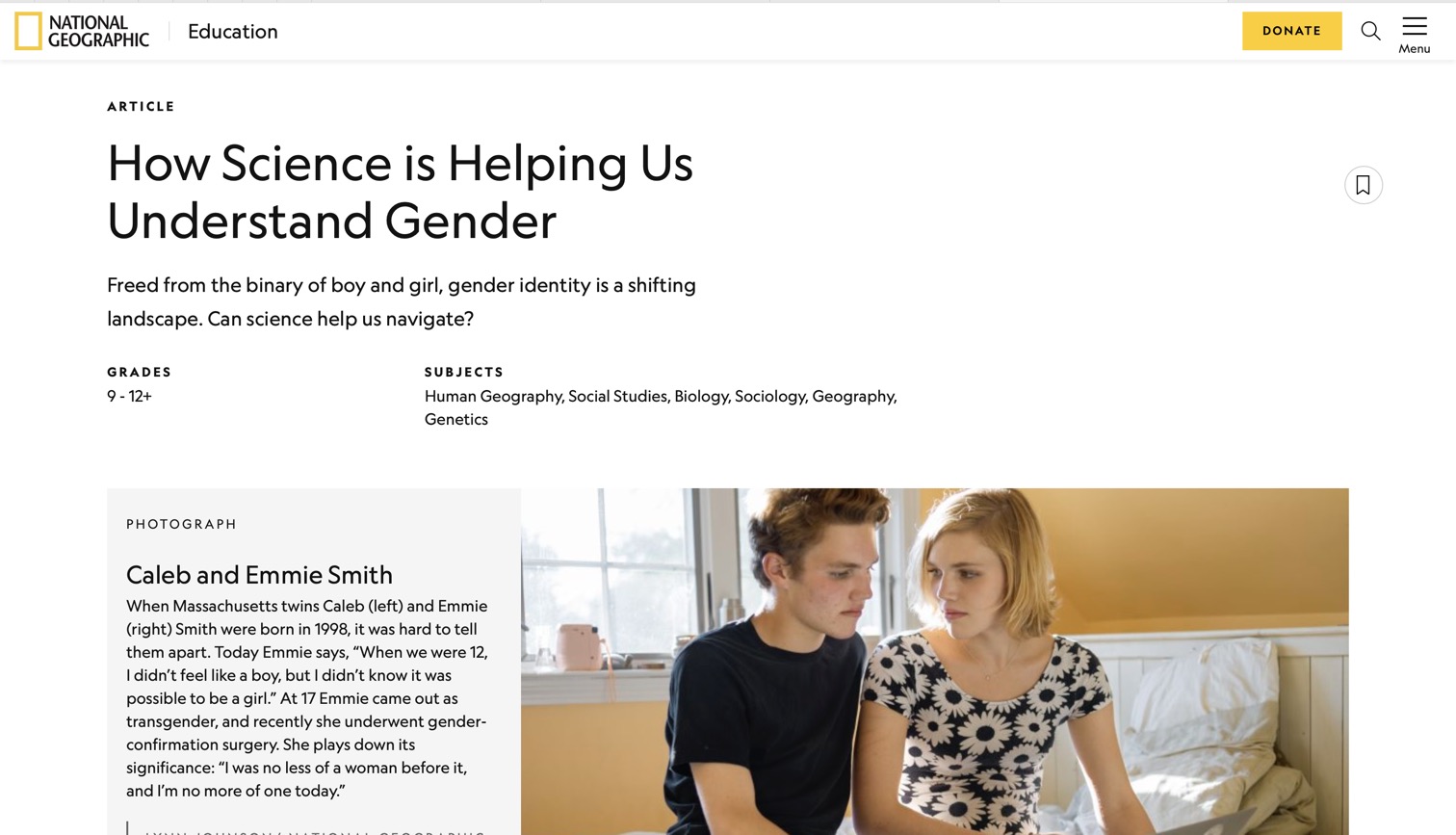 Screen shot of How Science is Helping Us Understand Gender