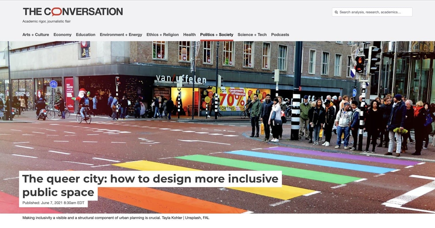 Screen shot of The Queer City: How To Design More Inclusive Public Space
