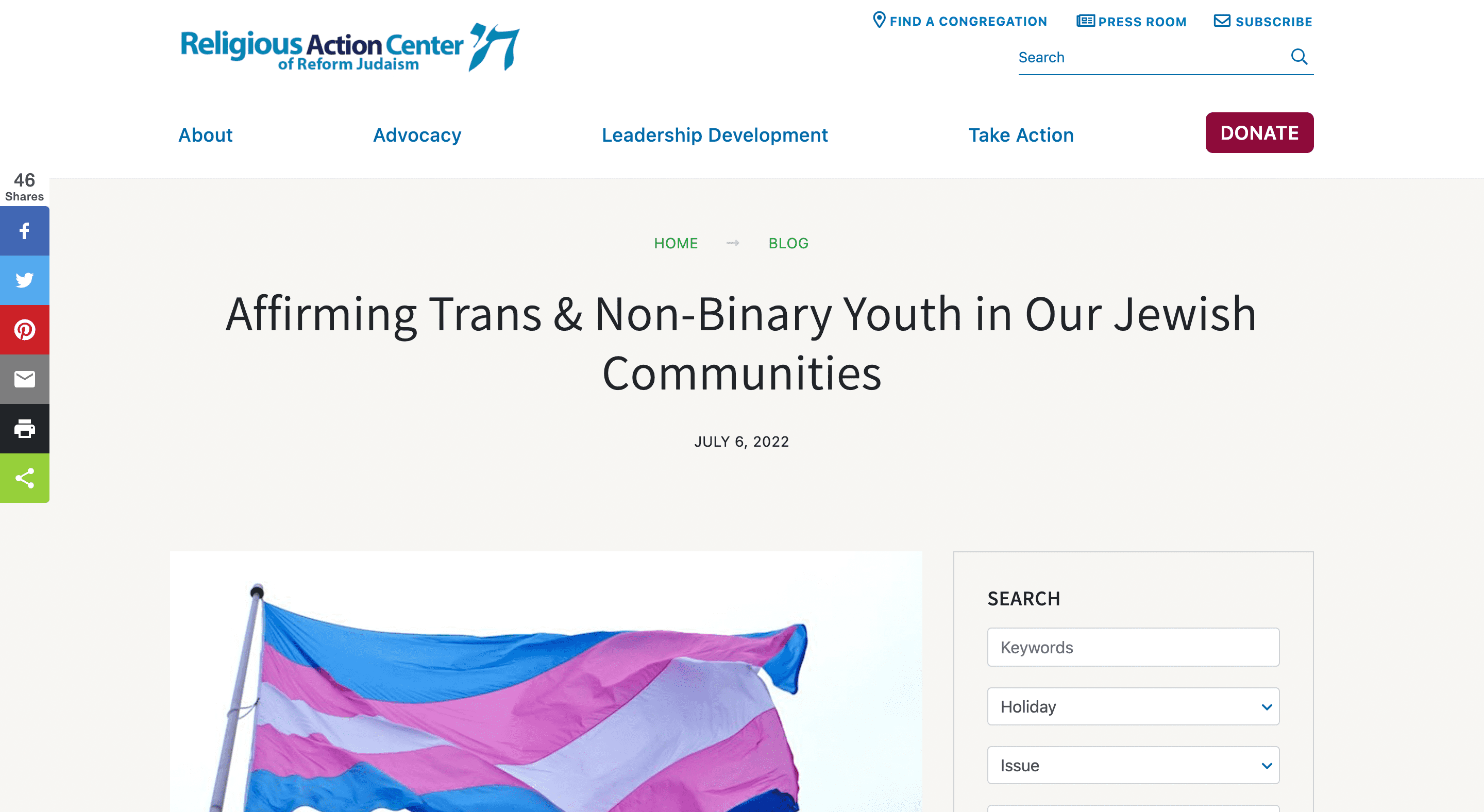 Screen capture of Affirming Trans and Non-Binary Youth in Our Jewish Communities