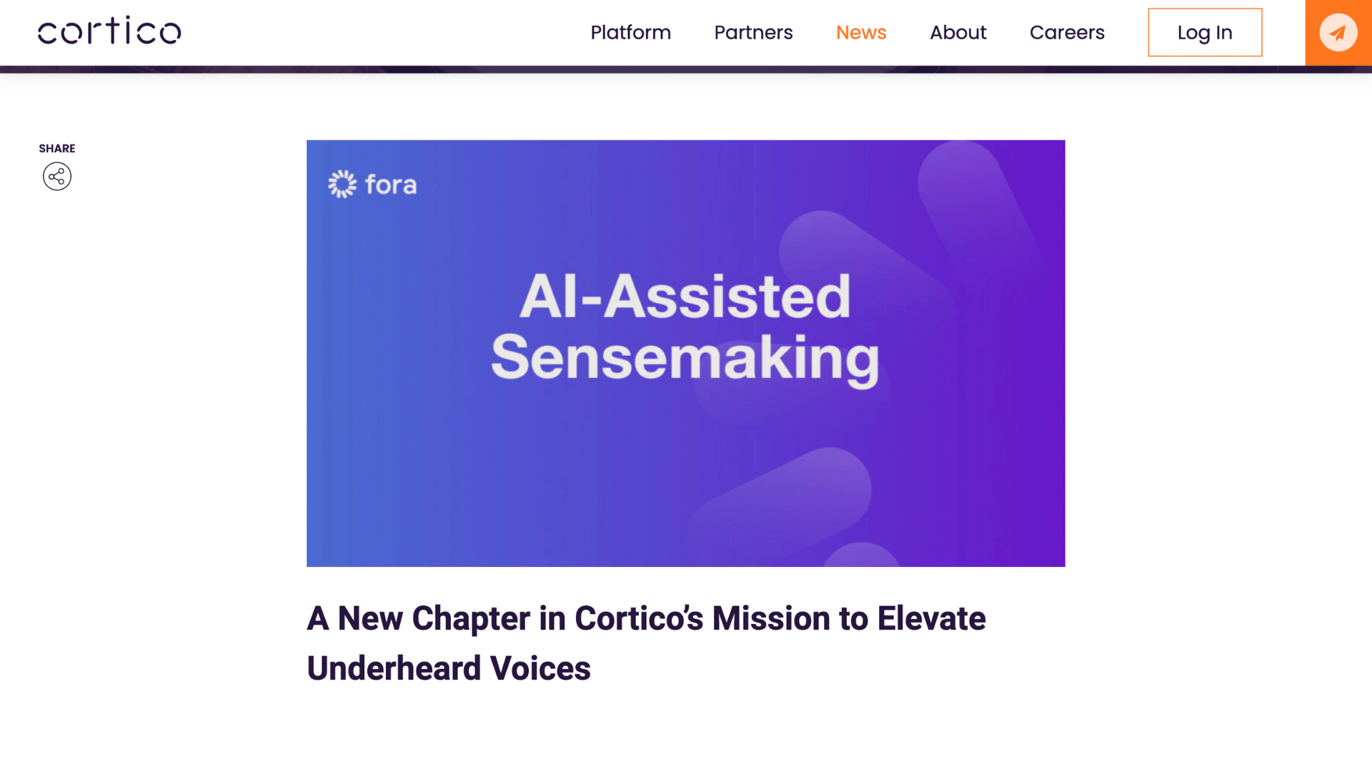 Screen capture of AI-Assisted Sensemaking webpage