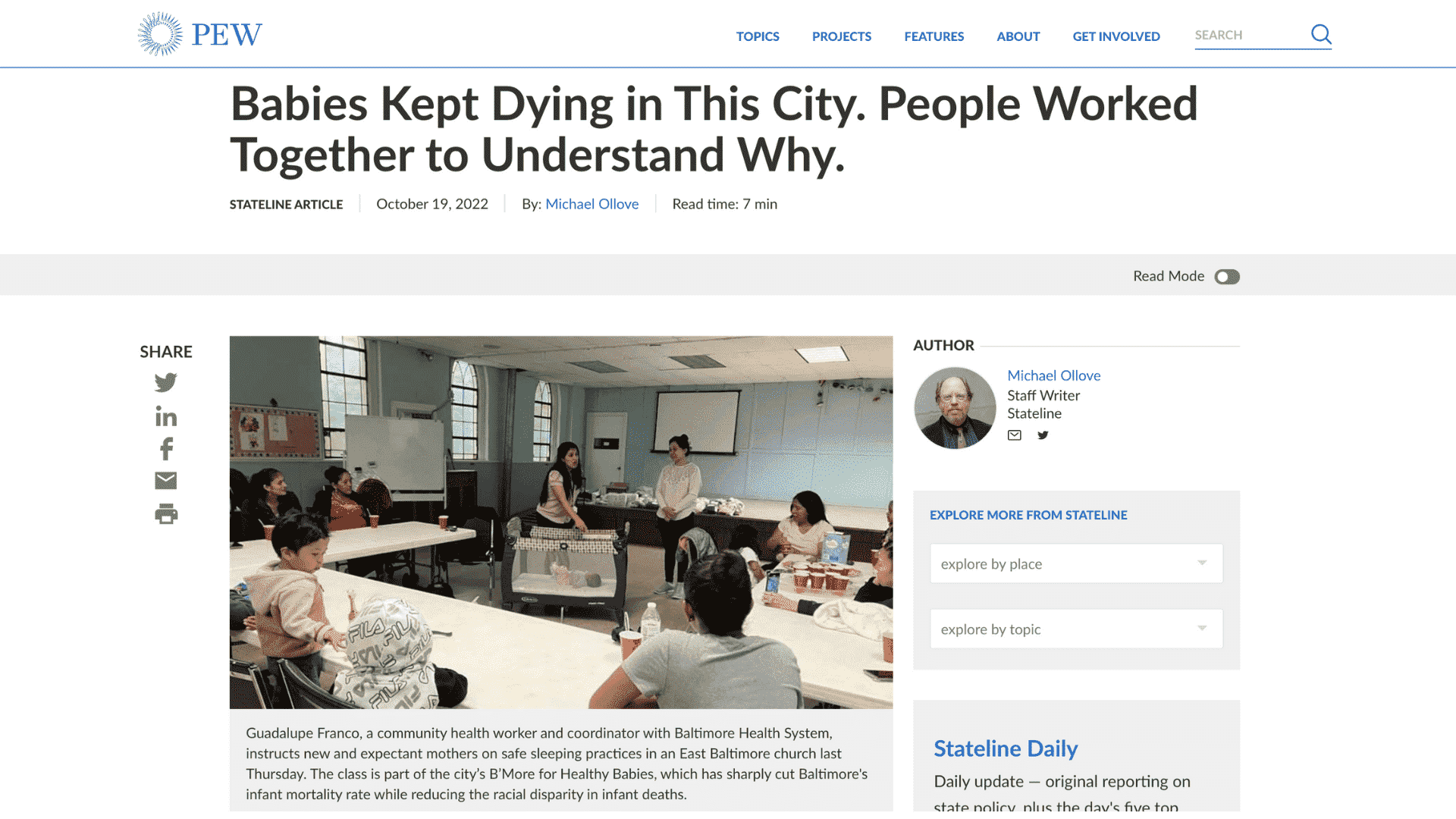 Screen capture of Babies Kept Dying in This City. People Worked Together to Understand Why.