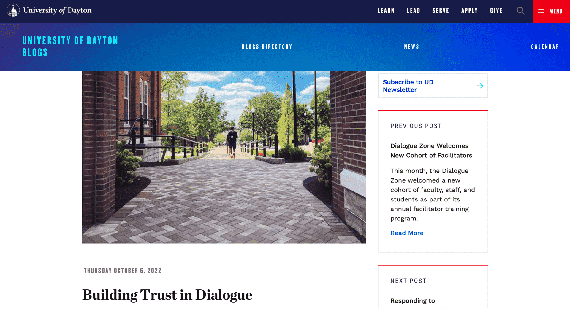 Screen capture of Building Trust in Dialogue blog post