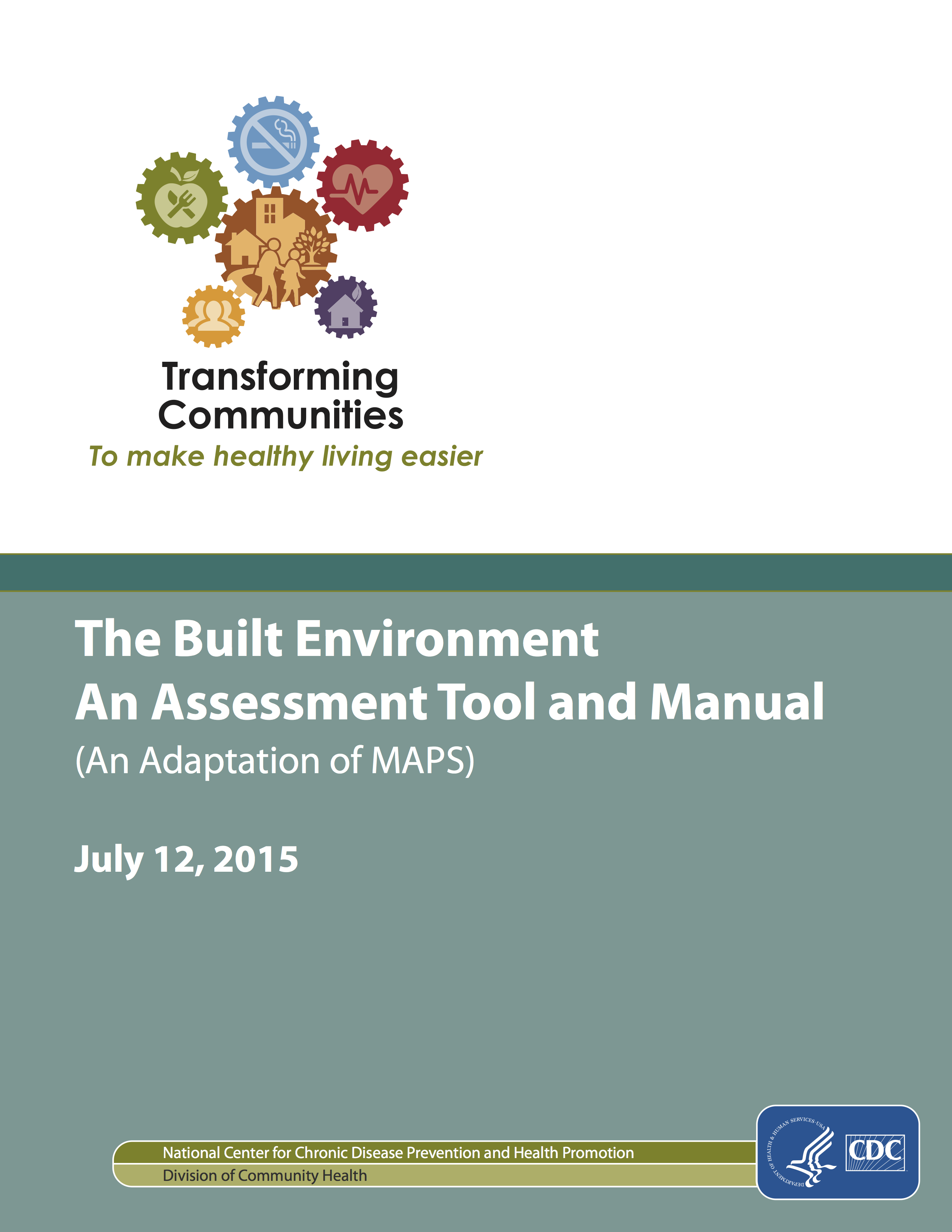 First page of Built Environment Assessment Tool and Manual