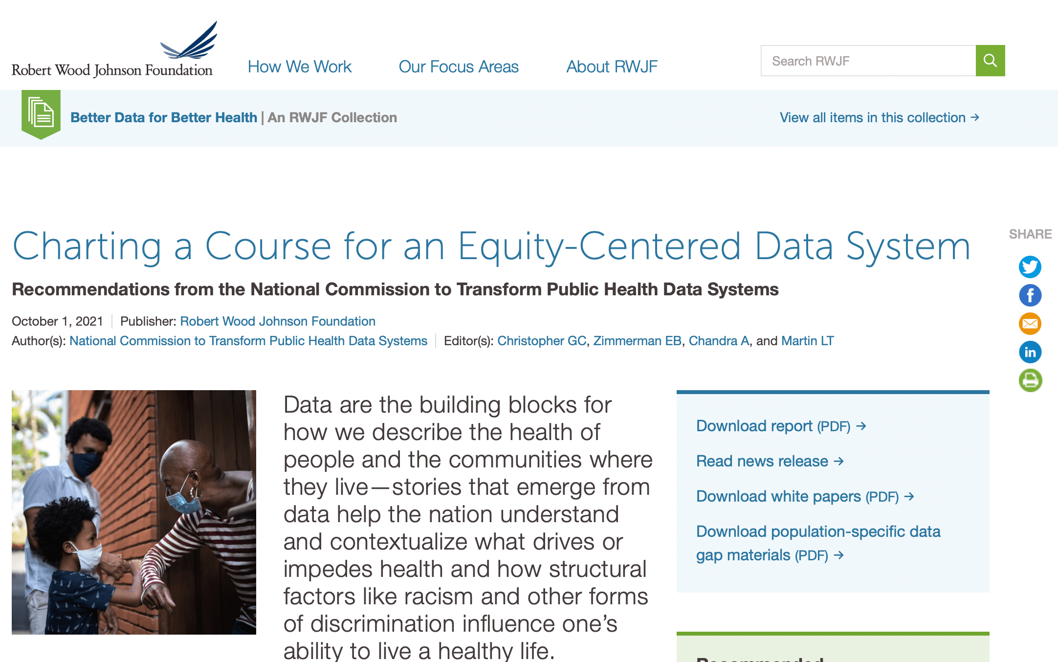 Screenshot of Charting a Course for an Equity-Centered Data System