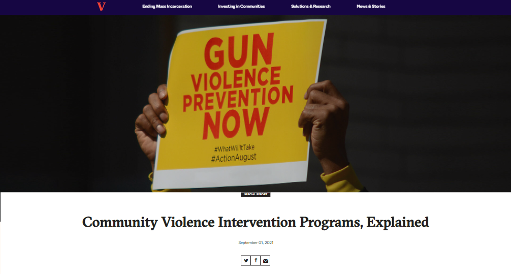Screen shot of top of article: Community Violence Intervention Programs, Explained