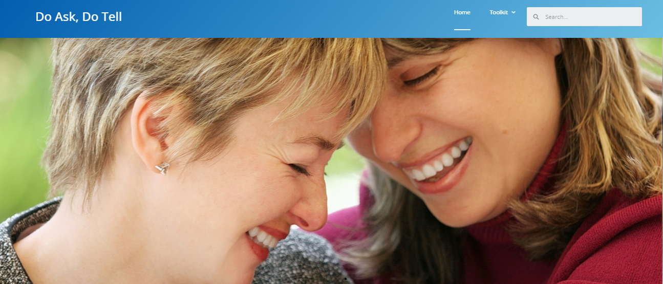 Screenshot of website cover: Do Ask, Do Tell: A Toolkit for Collecting Data on Sexual Orientation and Gender Identity in Clinical Settings
