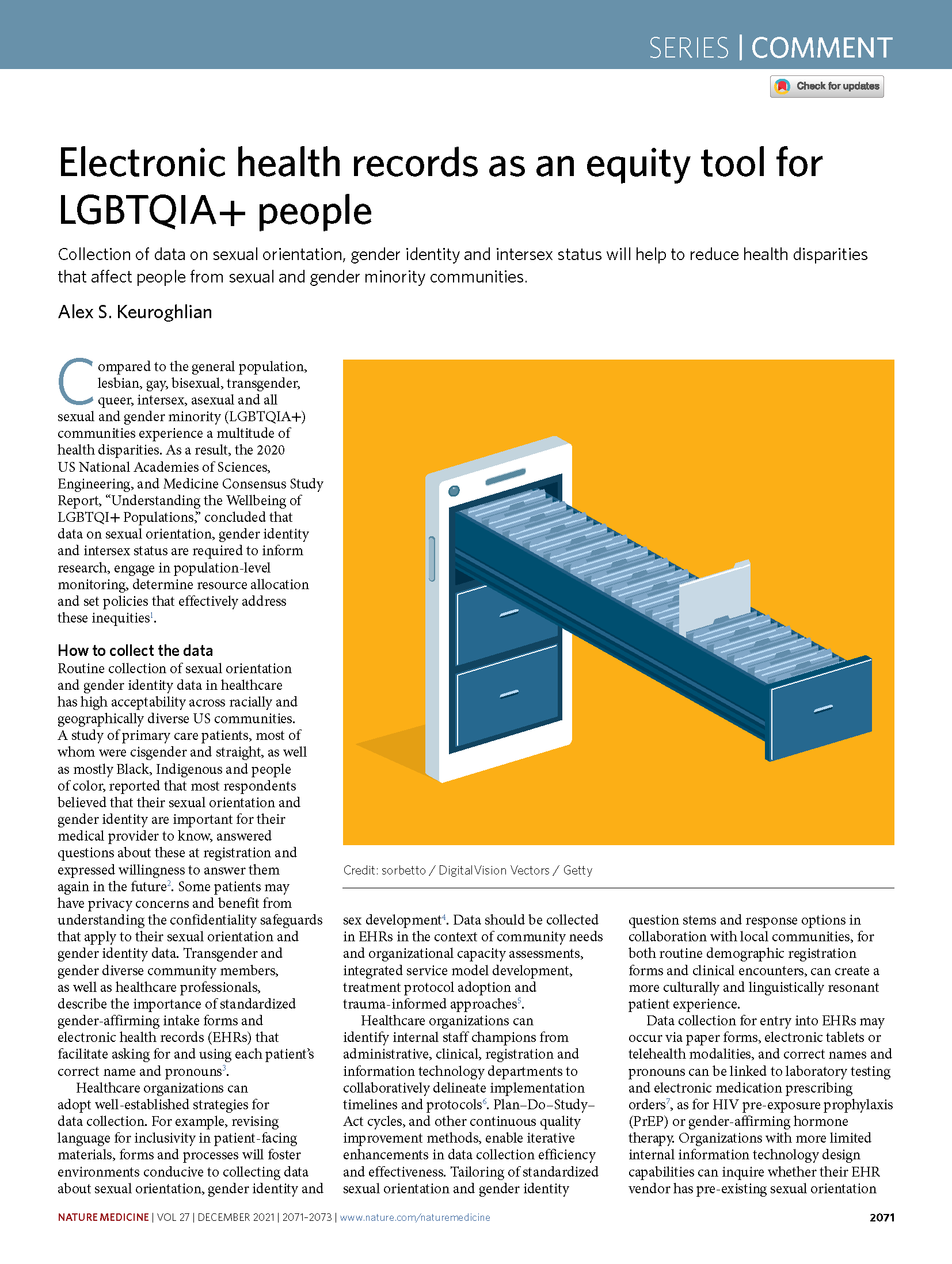 PDF Cover: Electronic Health Records as an Equity Tool for LGBTQIA+ People