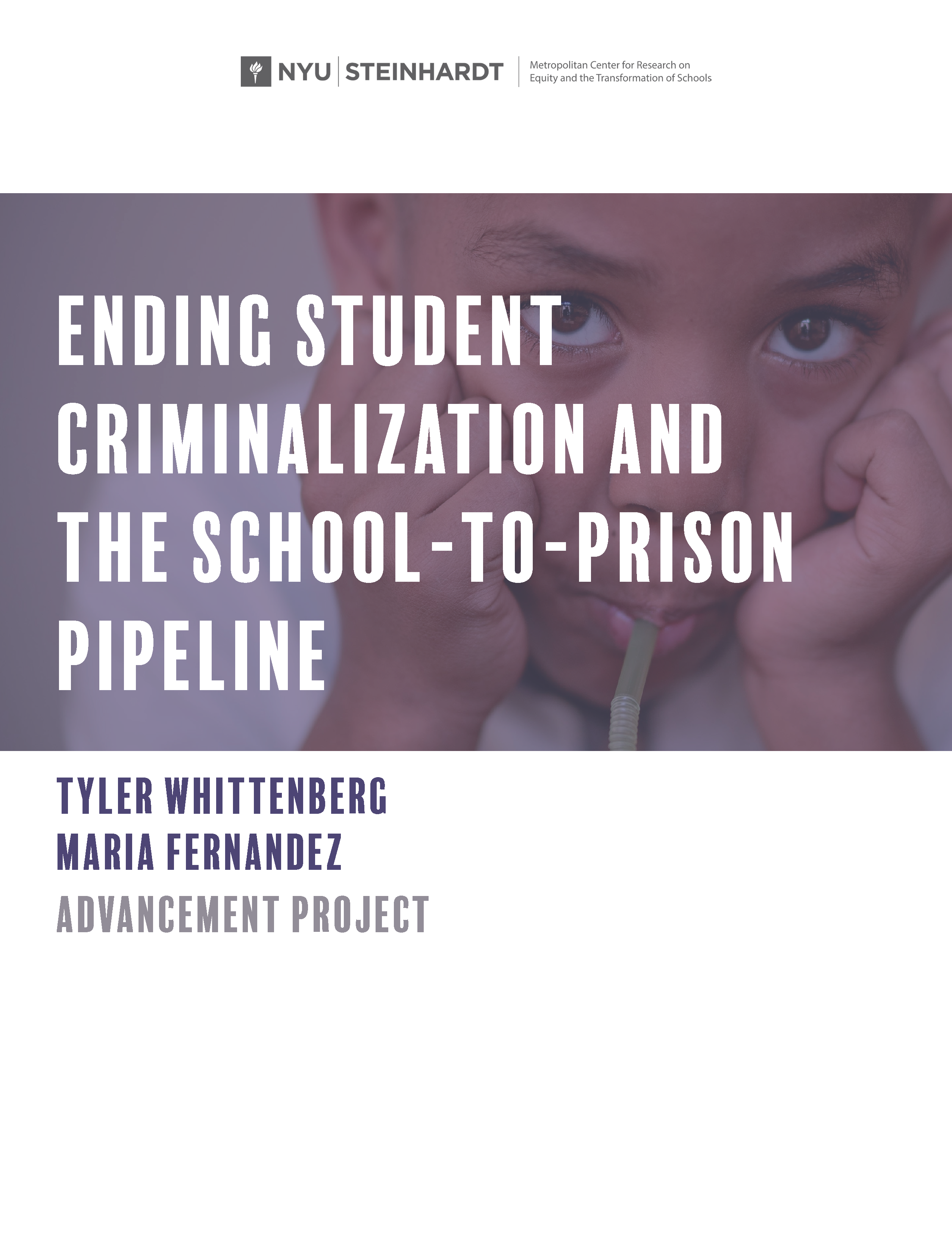 PDF Cover page: Ending Student Criminalization and the School-to-Prison Pipeline