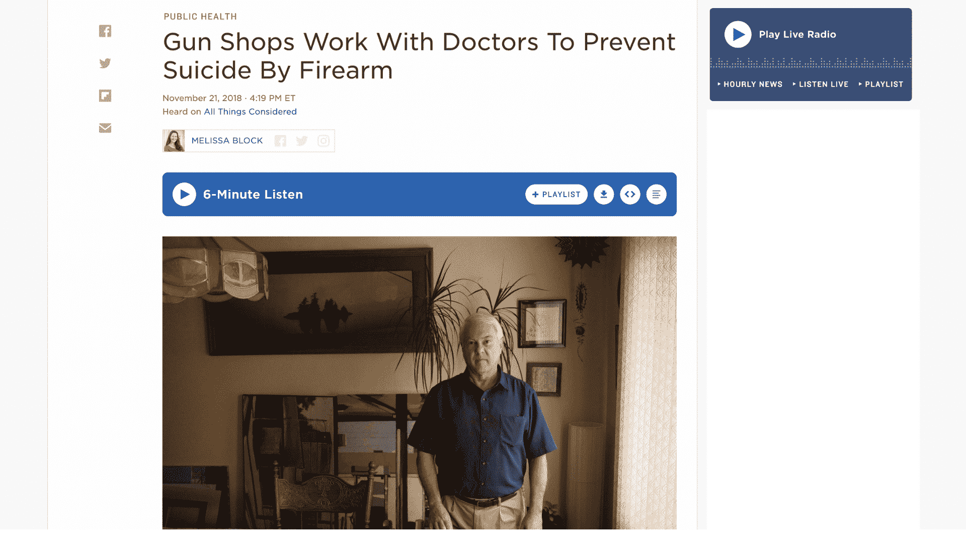 Screen capture of Gun Shops Work With Doctors To Prevent Suicide By Firearm