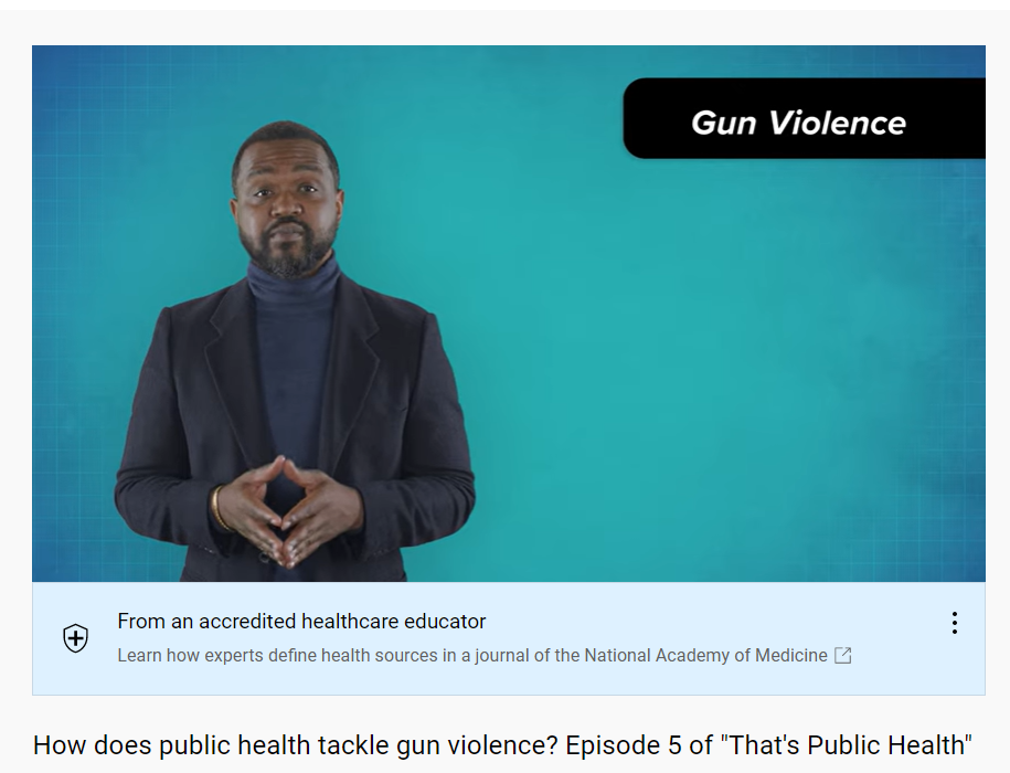 Screen grab of How Does Public Health Tackle Gun Violence?