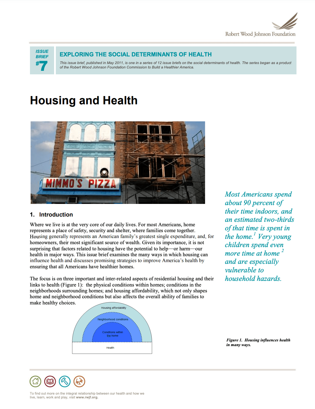 First page of Housing and Health issue brief