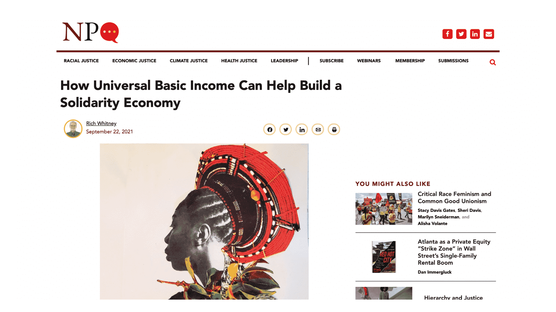 Screen capture of How Universal Basic Income Can Help Build a Solidarity Economy