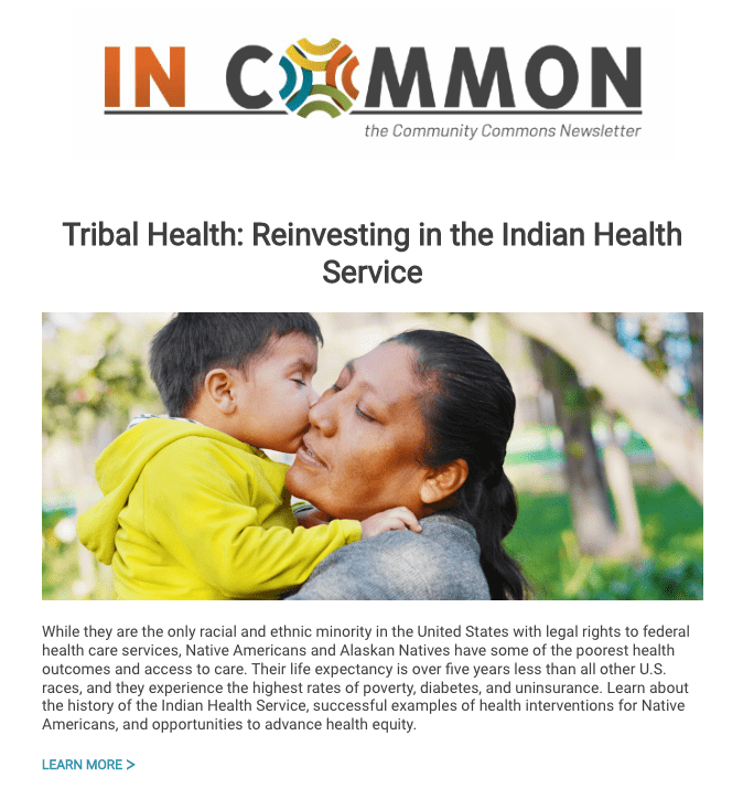 Screen capture of the In Common Newsletter with the headline 