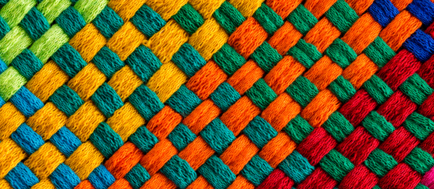 Colorful photo of woven fabric