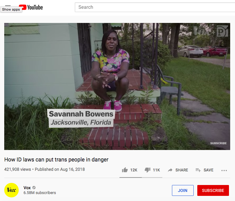 Screen grab of Video: For Trans People, It’s Difficult and Costly to Update an ID. But It Can Also Be Dangerous Not To.
