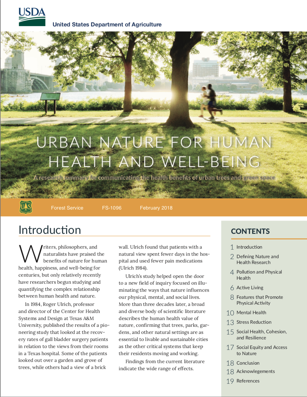 Urban Nature Health Well-Being