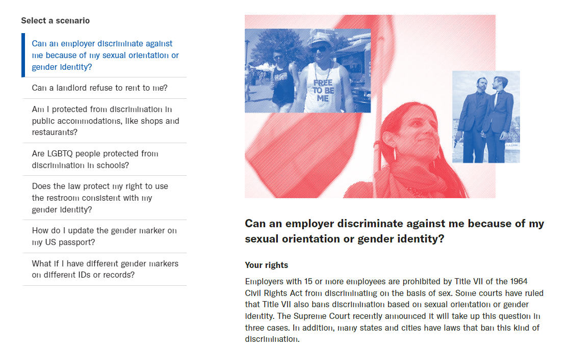 Screenshot of webpage: Know Your Rights: LGBTQ Rights