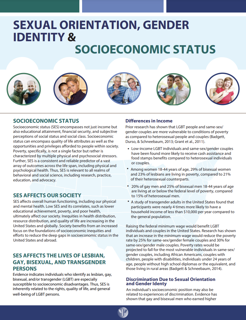 First page of LGBT fact sheet