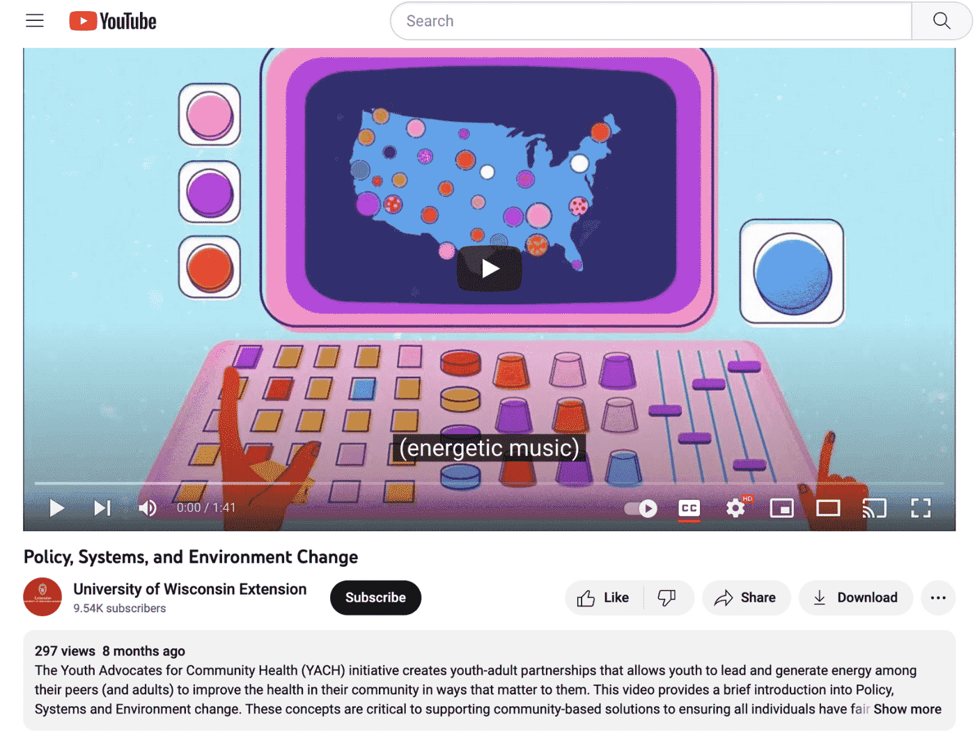 Screen capture of Policy, Systems, and Environment Change video