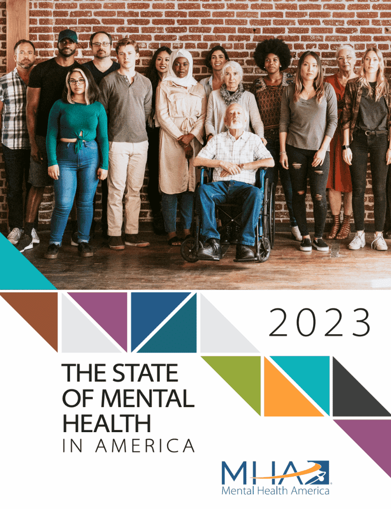 Cover page of State of Mental Health in America 2023