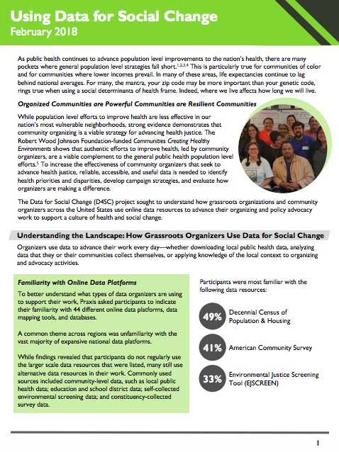 First page of Using Data for Social Change