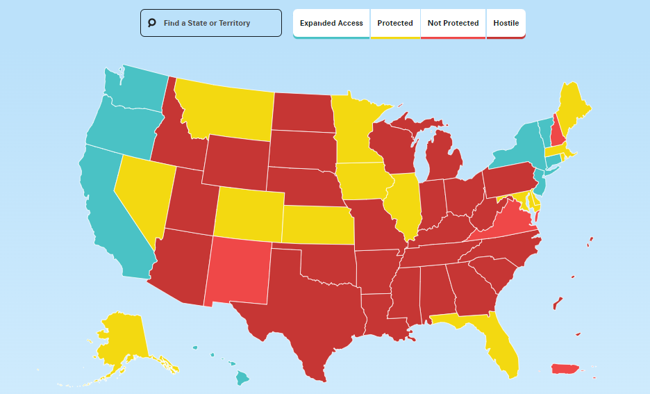 Screen shot of tool map: What if Roe Fell?